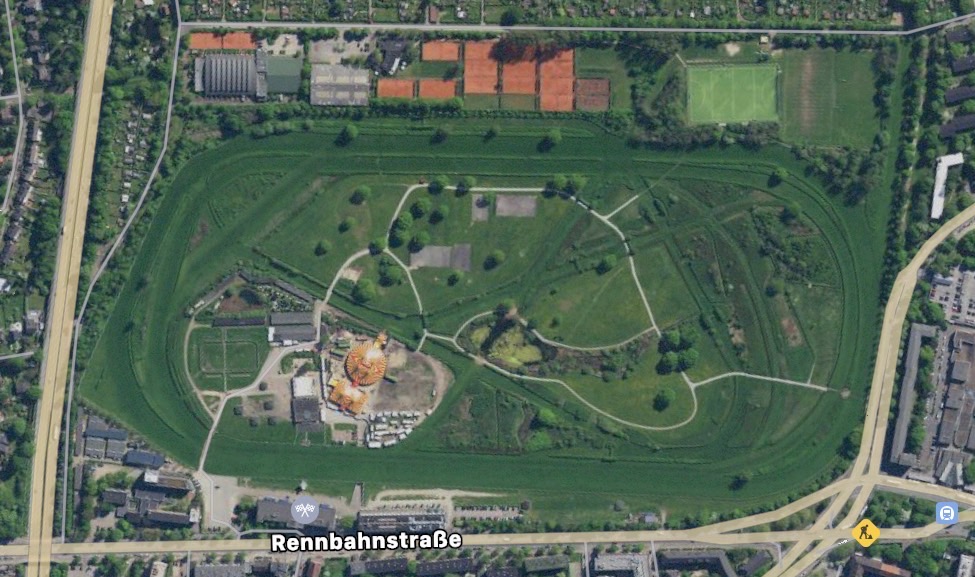 ハンブルク競馬場の航空写真